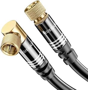 BlueRigger RG6 Digital Coaxial Audio Video Cable (7.5M, 90° Angled to Straight Male F Type Connector, Triple Shielded) – Coax Cable for HDTV, CATV, DVB-T2/C/S, Cable Modem, Radio, Satellite Receivers