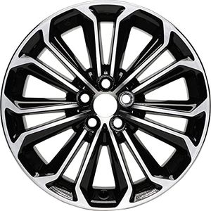 Factory Wheel Replacement New 17x7" 17 Inch Black and Machined Aluminum Alloy Wheel Rim for 2014 2015 2016 Toyota Corolla S | ALY75152U45N | Direct Fit - OE Stock Specs