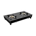 Glen 2 Burner Toughened Glass Top | LPG Gas Stoves | Fuel Efficient Brass Burners | Manual Ignition | ISI Certified | Ergonomic Knobs | Revolving Nozzle | 2 Manufacturer Year Warranty | 1020 GT BB BL