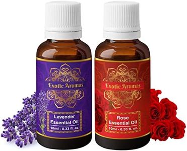 Exotic Aromas Lavender Essential Oil & Rose Oil, Pack of 2