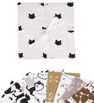 Soimoi Cat Print Precut 5-inch Cotton Fabric Quilting Squares Charm Pack DIY Patchwork Sewing Craft-Brown, Grey, Black & White