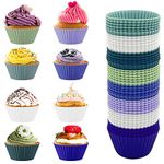 48 Pack of Silicone Cupcake Liners, lyfLux Reusable Mini Muffin Pan for Cooking Eggs, Baking Muffins and Make a Cake (8 Colors 6 Each)