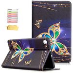 UUcovers for Samsung Galaxy Tab A 8.4 2020 Tablet Case SM-T307/T307U (Verizon/T-Mobile/Sprint/AT&T) with Pencil Holder Card Slots Stand PU Leather Cover Folio Wallet Magnetic Shell, Gold Butterfly