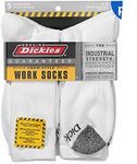 Dickies Genuine Mens 5-Pair Crew Style Work Socks - White with Grey (6-12), White, 4.5-12 UK