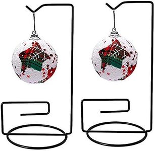 YY YEARCHY Ornament Display Stand Iron Hanging Stand Flower Pot Rack Holder Pothook for Hanging Glass Globe Air Plant Terrarium Witch Ball Home Wedding Christmas Decoration (9.25"x4.33"x4.33", Black)