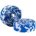 KINGOU White & Blue Camouflage EVA Road Bike Handlebar Tape Cycling Bar Tapes - 2PCS Per Set