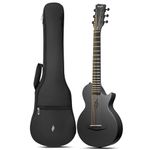 Enya Nova Go Mini Carbon Fiber Acoustic Guitar 1/4 Size Travel Acustica Guitarra w/Beginner Kids Starter Bundle Kit of Thickened Gig Bag, Adjusting Wrench(Black)