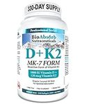 Vitamin D3 1000 IU + Vitamin K2 MK-7 (120 mcg). 330-Day Supply Of Vitamin D3 K2. Organic Coconut Oil Base For Optimal Absorption of K2 D3 Vitamin Supplement (330 Softgels of Vitamin D K2)