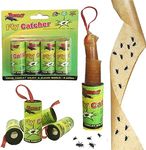 LYPER 8Pcs Fly Traps for Indoors Outdoor, Effective Sticky Fly Catcher Trap, Fly Catcher Ribbon,Fly Paper Strips,Fly Trap for Gnats, Mosquitos, Moth Indoor or Outdoor - Eco-Friendly 100% Non-Toxic