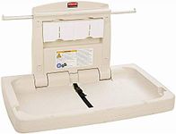 Rubbermaid Commercial Products Horizontal Baby Changing Station, Light Platinum, Wall-Mounted Fold-Down Diaper Change Table with Safety Straps for Restaurants/Hotels/Schools/Airports