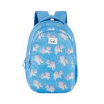 Genie Unicorn School Bag for Girls, Blue Backpack for Women,compartments Water Resistant Stylish and Trendy College Backpacks for Girls, Blue, 17 Inch, Classic