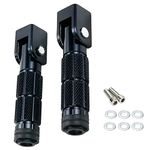Modengzhe A Pair Foldable Foot Rest Pedal Non-Reset Design Aluminum Foot Pegs for MTB ATV Scooter Motorcycle 4-Inch Black