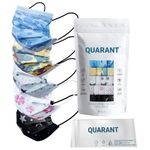 QUARANT Meltblown - Dual SMMS Fabric 4 Ply Designer Protective Face Mask with Nose Clip and Reusable Travel Pouch, Fashion That's Safe (Mixed Combo, Pack of 50) for Unisex