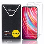 Didisky Tempered Glass Screen Protectors for Xiaomi Redmi Note 8 Pro, Redmi 9, [ 2 Pack ] Anti-Scratch, 9H Hardness,Bubble-Free, HD Clarity, Anti Scratch, Easy to install