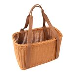 RT&BS Wicker Shopping Basket, Picking Basket with Handle, Hand Woven Basket, Reusable Grocery Basket for Storage, Picnics, Organizing (Large)