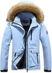 MOERDENG Women's Waterproof Ski Snow Jacket Winter Warm Hooded Snow Coat Mountain Windproof Ski Jacket for Women