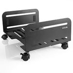 VIVO Large Computer Tower Desktop ATX-Case, CPU Steel Rolling Stand, 20cm to 36cm Wide Adjustable Mobile Cart Holder with Locking Caster Wheels, Gaming PC Holder, Black, CART-PC01L