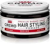 Cremo Barber Grade Hair Styling Shine Pomade, High Hold, High Shine, 4 Ounce