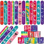 Lcnjscgo 48PCS Gymnastics Slap Bracelets Party Favors, Gymnastics Wristbands Bracelets Goodie Bag Fillers for Gymnastics Birthday Decorations Supplies for Class School Prizes Gift for Kids Boys Girls