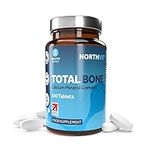 Total Bone® Calcium Magnesium Zinc & Vitamin D3 Supplement – 180 Vegetarian Tablets – 3 Month Supply High Strength Osteo Tablets – Strong Bones & Teeth – Calcium Mineral Complex