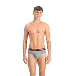 PUMA Men's BRIEF, Dark Grey Melange/Black, M (pack of 2)