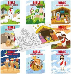 Dianelhall 24 Pcs Christian Bible Coloring Books Mini Religions Coloring Books DIY Sunday School Coloring Books for Girls Boys VBS Church Activity Christmas Goodie Bag Gift Filler Supplies