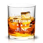 Joymaking Whiskey Glass Birthday Gifts for Men - Legends are Born in June, Mens Birthday Gifts, Gifts for Him Who Has Everything, Gifts for Men Birthday Unique 10oz