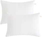 BEDSUM 2 Pack Pillows, 13"x18" Microfiber Pillows for Travel, Pets, Soft and Machine Washable Small Pillows for Neck, Wrist, and Knee Comfort, White