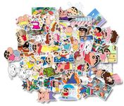 50 pcs Shinchan Anime Sticker Pack Perfect for Laptop Computer Car Water Bottle Travel Case Guitar Luggage Motorbikes(Hd Colors, Non Residue Removal)