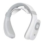 Hi5 EGM 10352 Remote Intelligent Wireless Neck Massager with Heating System, 6 Pulse Modes & 15 Levels Adjustment Fore Precise Massage & Deep Relaxation, White