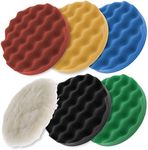 6.7" 6-Pad Waffle Foam & Wool Polishing Grip Pad Set