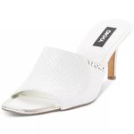 DKNY Women's Open Toe Fashion Pump Heel Sandal, White Bronx, 7