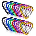 20 Pieces Heart Shape Keychain Clip Aluminum Alloy Keychain Clip Spring Snap Hook Loaded Hook for Outdoor