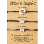 CERSLIMO Gifts for Mum - Mother & Daughters Bracelets, 3 Pcs Butterfly Pendant Bracelets for Mum & Daughters | Mum Birthday Gifts | Mum Christmas Gifts | Mum & Sister Daughter Gitfs