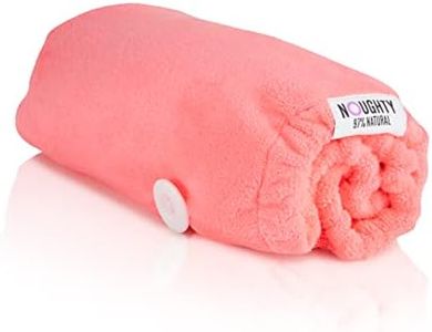 Noughty 97% Natural Pink Microfibre Hair Towel, Hair Towel Wrap Quickly Absorbs Moisture, Reduces Breakage, Combats Frizz, Pink