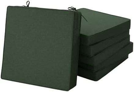 Fitfree Outdoor Chair Cushions, Set of 6, 24 x 24 Inch, Olive Green