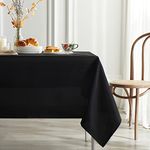 Mysky Home Black Table Cloth 60x120 Inch Black Tablecloth for 8 Foot Table Washable Polyester Rectangle Tablecloth for Buffet Table, Parties, Holiday Dinner, Wedding