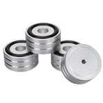 Cuifati Speaker Isolation Spike Stand Foot, 4pcs 40x20mm Aluminum Speaker Isolation Feet Pad, Anti Slip Rubber HiFi Turntable Isolation Feet, for DAC Amplifier Recorder Meter(Silver)