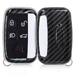 kwmobile Car Key Cover Compatible with Land Rover Jaguar 5-Button Remote Car Key - Hard Case - Carbon Black