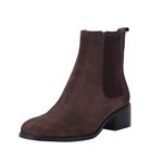 Kenneth Cole REACTION Women's Salt Chelsea Ankle Boot Loafer, Chocolate Suede, 6 UK