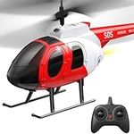 Ancesfun Remote Control Helicopter, Rescue RC Helicopter with Gyro and LED Lights, 2.4GHz Radio 3 Channel One-Key Take-Off Mini Airplane for Plane Fans, Flying Toy Gift for Kids Boys Girls 14+