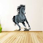 rawpockets ' Running Horse ' PVC Vinyl Matte Finish Wall Sticker- Multicolor (Wall Coverage Area - Height 105cm X Width 70cm)