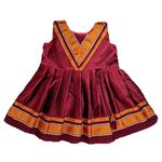 Charul's Traditional Ethnic Resham Cotthon Khan Knee-Length Dress For Girl (0-6 Month, Maroon)