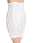 Rago Women's Extra Firm Zippered High Waist Long Leg Shaper - white - Large