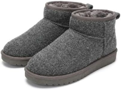 Project Cloud 100% Genuine Leather Ankle Boots for Women - Water Resistant with Memory Foam Insole Winter Boots for Women - Trending Shoes & Comfortable Women's Ankle Boots (Hippy, DKGREYFLAN, 8.5)