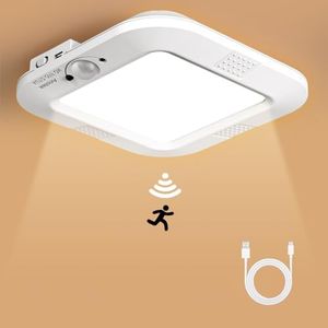 ANOTEK Rechargeable Motion Sensor Ceiling Light, 220LM 6000K Wireless Motion Sensor Light Indoor Ceiling,2000mAh Rechargeable Ceiling Lights for Home,Staircase,Shed,Pantry
