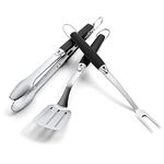 Weber Barbecue Tools Set 3 Piece (Stainless Steel) - Tong Spatula & Prong