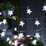 Twinkle Star 33FT 100 LED Star String Lights, Plug in Fairy String Lights Waterproof, Extendable for Indoor, Outdoor, Wedding Party, Christmas Tree, New Year, Garden Decoration, White