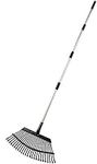 Yangbaga 63” Garden Leaf Rake， 38”-63”Adjustable Garden Rake,25 tines, Metal Rake for Quick Clean Up of Lawn and Yard …