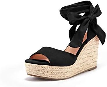 SERAIH Womens Lace up Espadrilles Platform Wedges Sandals Heels Tie Ankle Strap Summer Dress Shoes